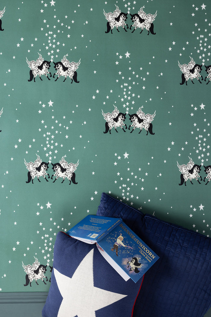 Star Unicorn Wallpaper in a nursery