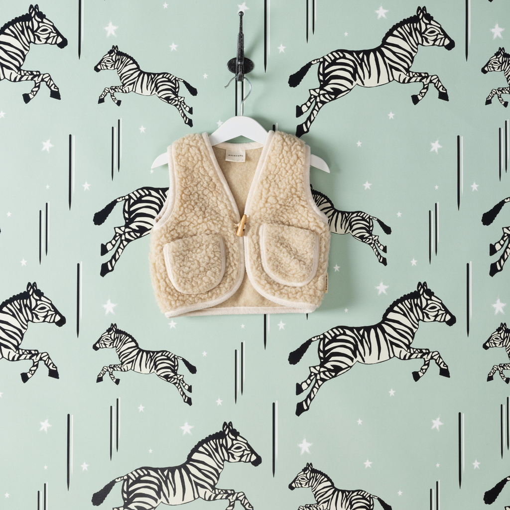 Leaping Zebra Wallpaper, Mint