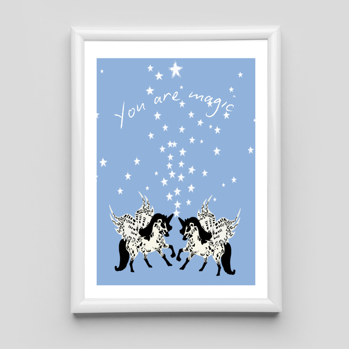 Framed Star Spray Unicorn Art