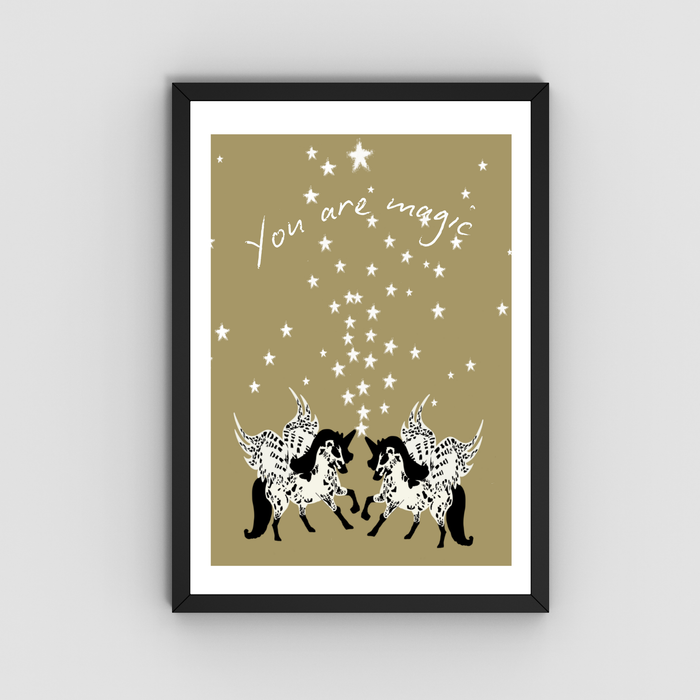 Framed Star Spray Unicorn Art