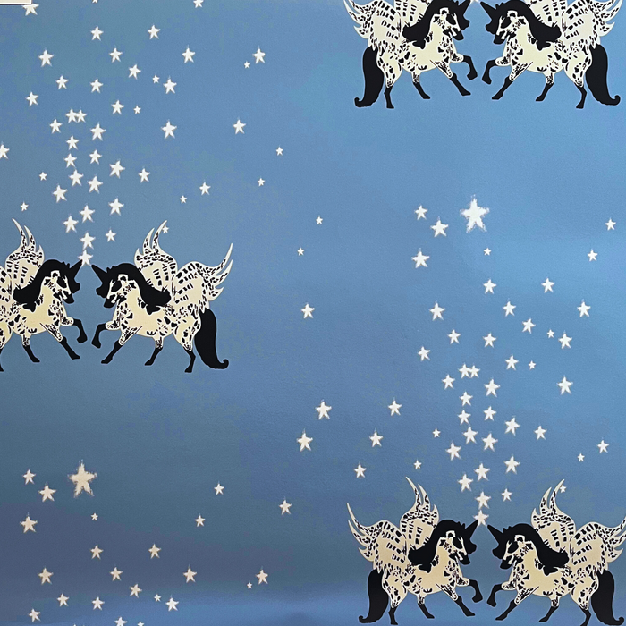 Star Unicorn Wallpaper, Powder Blue