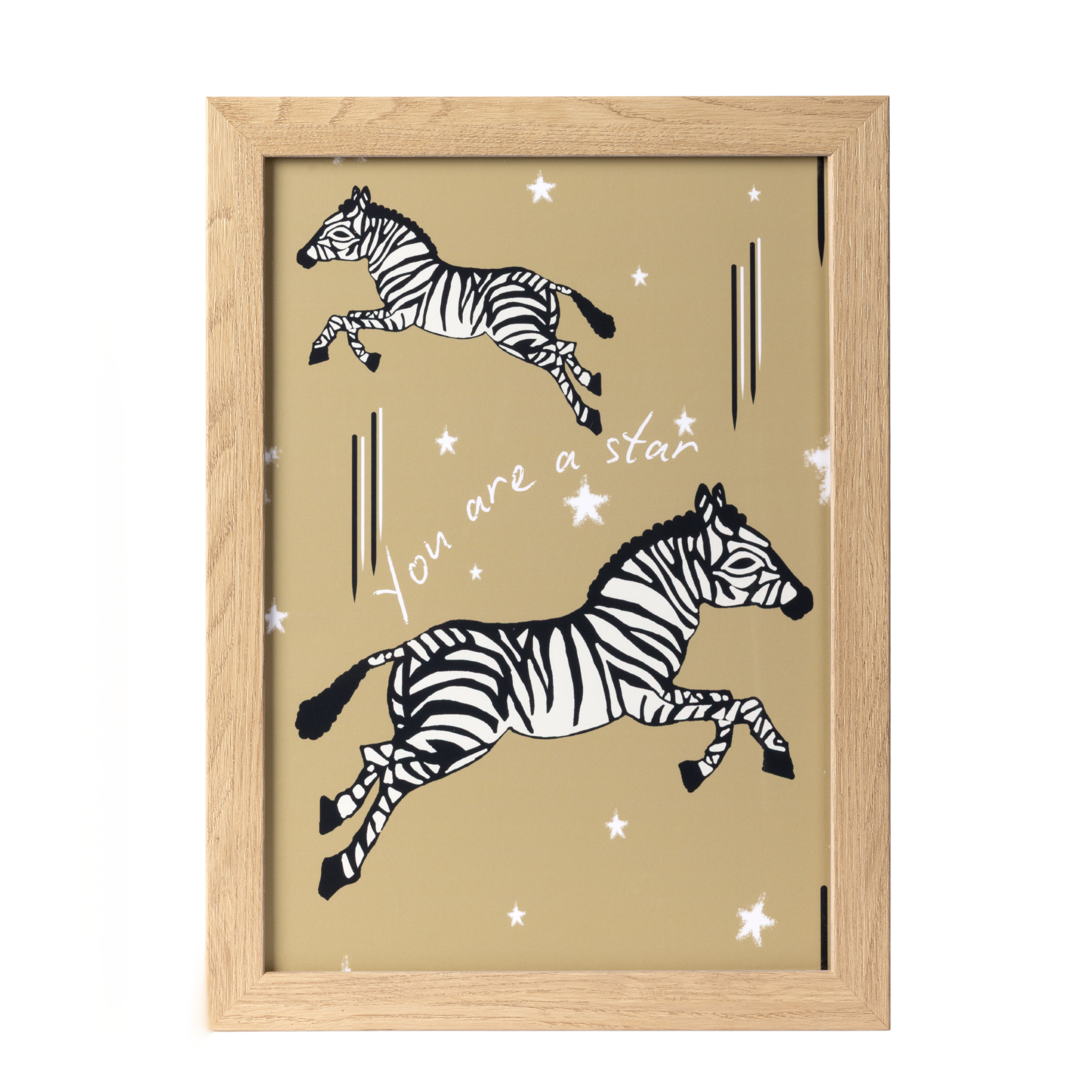 Framed Leaping Zebra Art