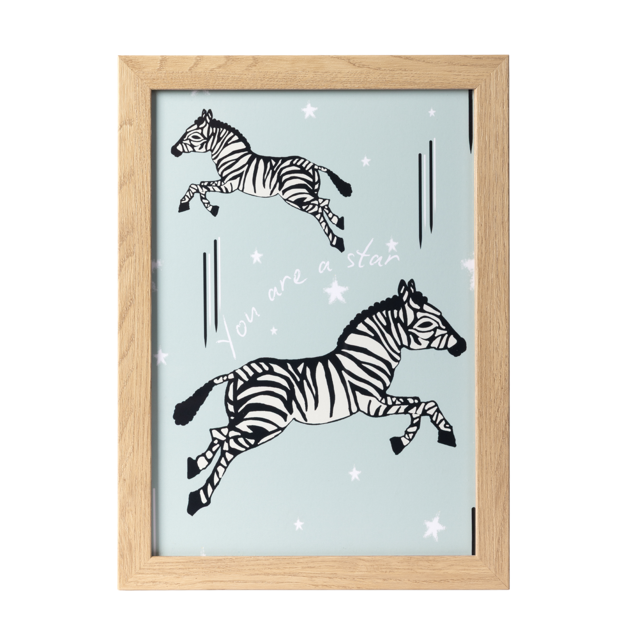 Framed Leaping Zebra Art