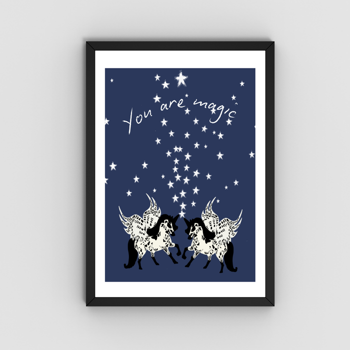 Framed Star Spray Unicorn Art