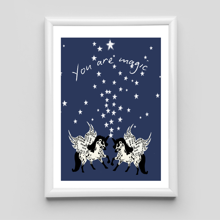 Framed Star Spray Unicorn Art