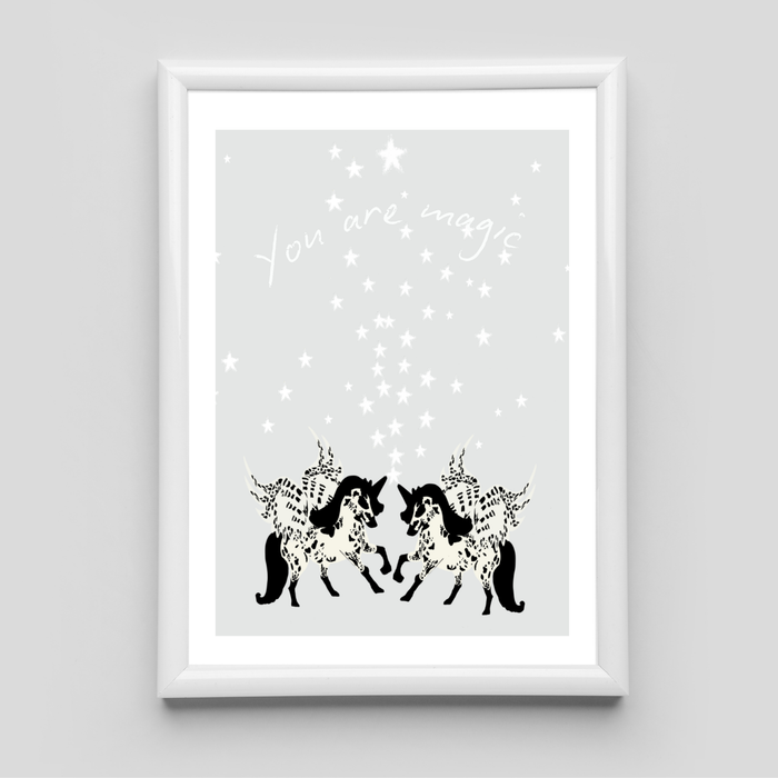 Framed Star Spray Unicorn Art