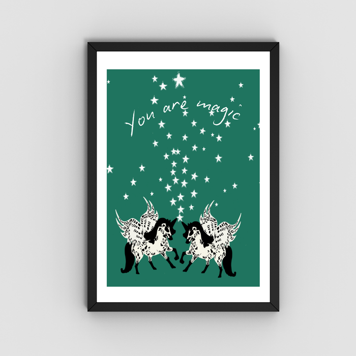 Framed Star Spray Unicorn Art
