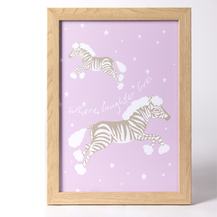 Framed Zebra Head in the Clouds Art